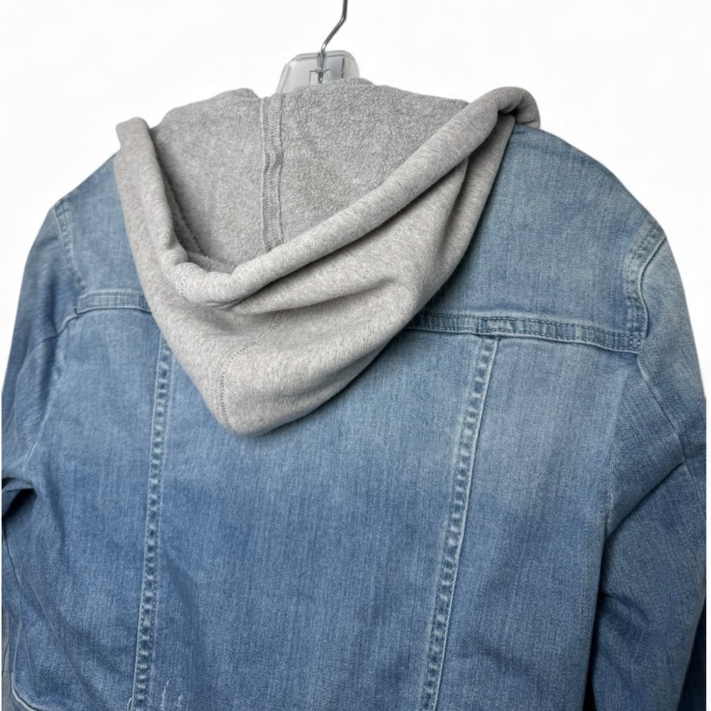 bebe NWT 3-in-1 Denim Trench Coat w/ Removable Hoodie Small - Picture 13 of 16